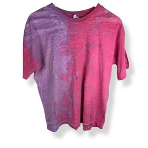 Vintage One Stop Top‎ Womens Size XL Tie Dye Pink Purple Hyperpop Single Stitch